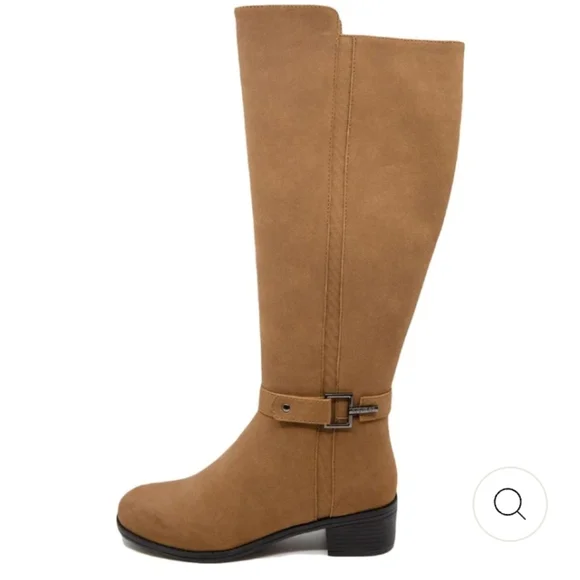 Nautica Minetta Faux Suede Tall Knee High Boots Tan - Picture 2 of 5